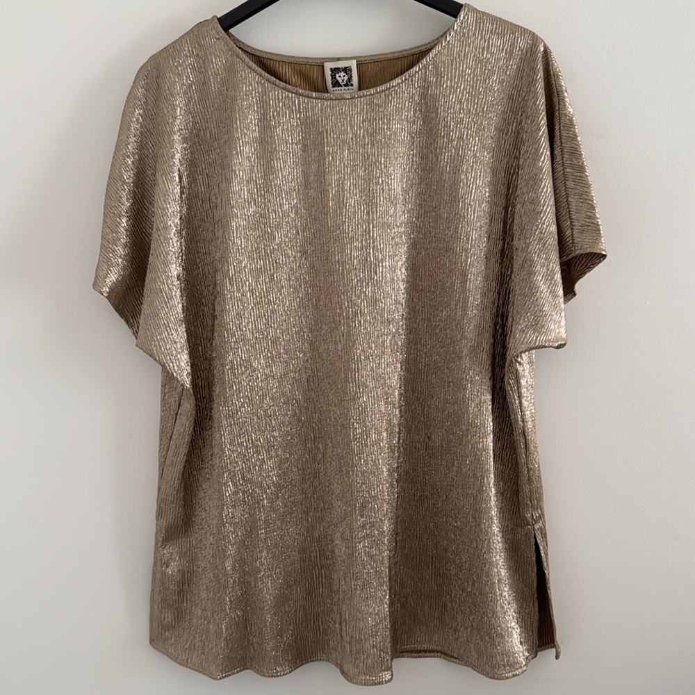 Anne Klein Women’s Short Sleeve Bateau Neckline Blouse